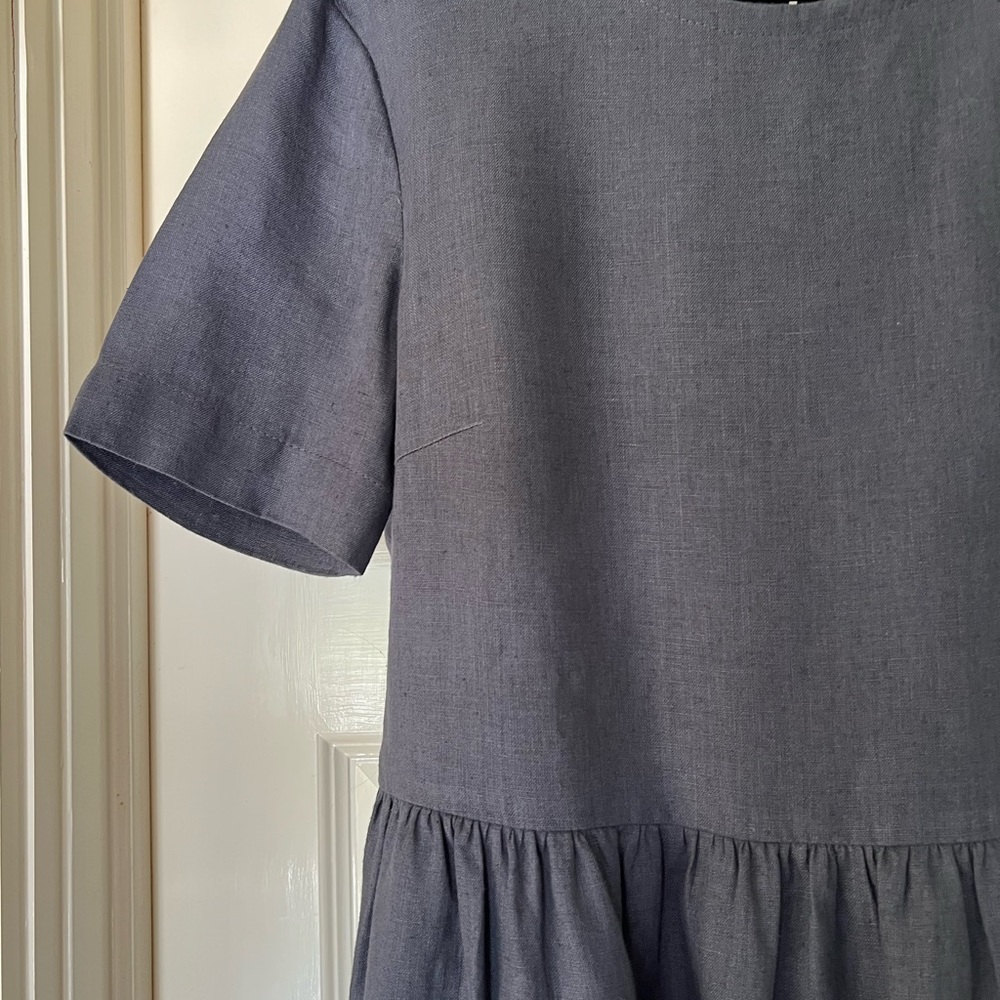 LinenCloud short sleeve linen dress with pockets (1)